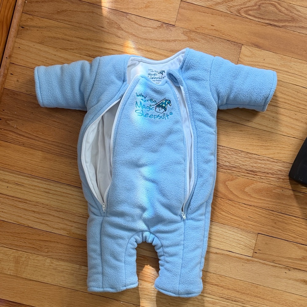 Magic Merlin Sleepsuit 100% cotton Footie - Light Blue